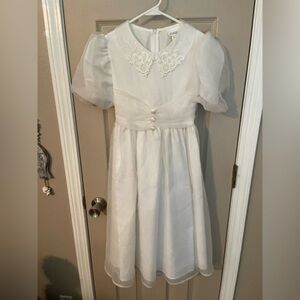 Bonnie Jean New York vintage white communion baptism pageant flower girl dress.